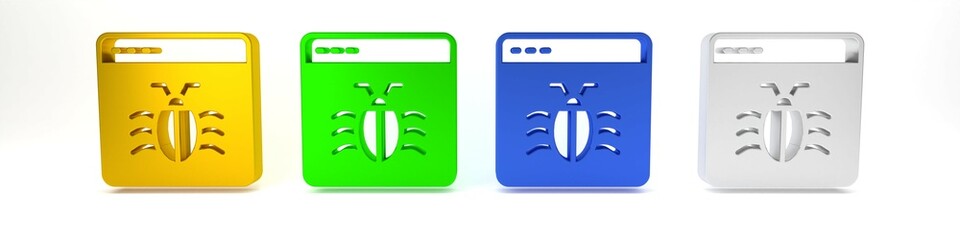 Colorful System bug concept icon isolated on white background. Code bug concept. Bug in the system. Bug searching. Minimalism concept. 3D render illustration