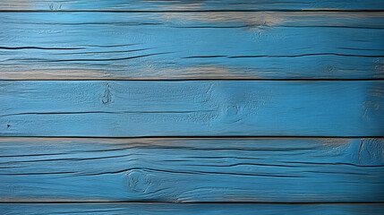 Close-up View of a Distressed Blue Wooden Plank Wall, Showing the Natural Grain and Texture of the Wood, Ideal for Backgrounds and Design Projects