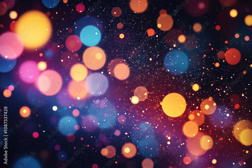 Wall mural a vibrant abstract background featuring colorful bokeh lights, creating a dreamy and festive atmosph