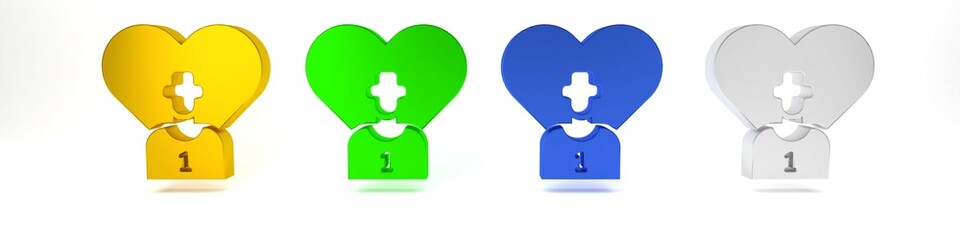 Colorful Football or soccer player icon isolated on white background. Minimalism concept. 3D render illustration