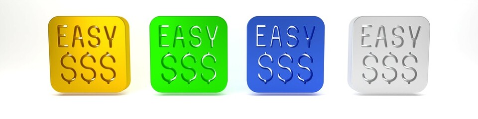 Colorful Money prize in casino icon isolated on white background. Minimalism concept. 3D render illustration