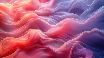 Obraz premium A colorful, abstract image of a wave with a pink and purple hue. The image is full of texture and he is a digital creation