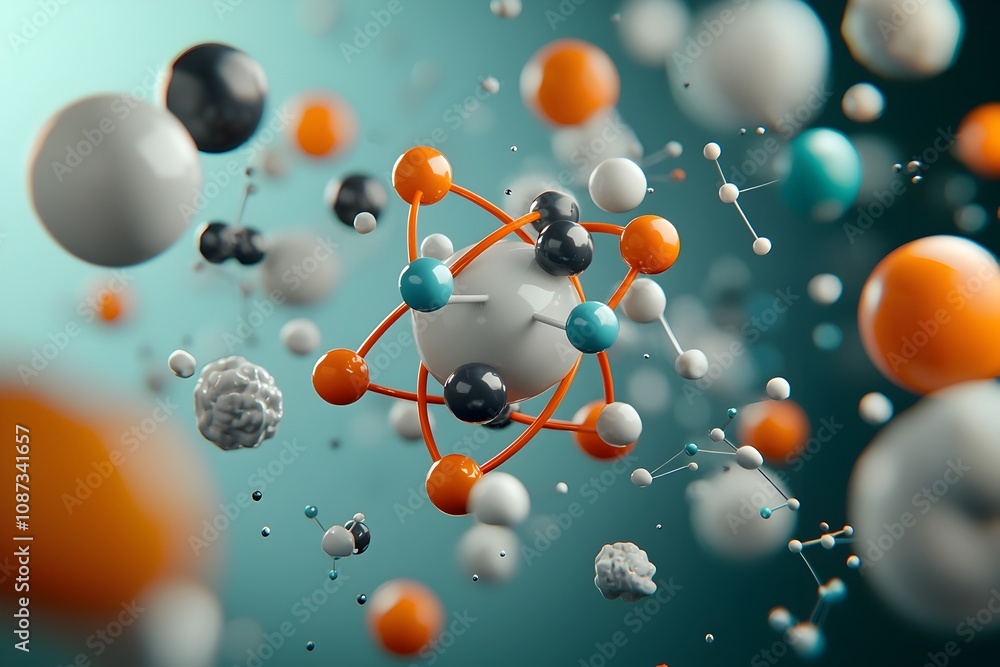 Poster molecular masterclass a visually stunning display of intricate atomic and molecular arrangements cap