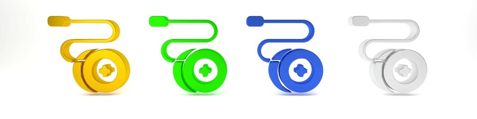 Colorful Yoyo toy icon isolated on white background. Minimalism concept. 3D render illustration