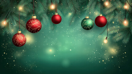 A beautifully decorated Christmas tree with gold, silver and red ornaments and soft, warm glowing lights.