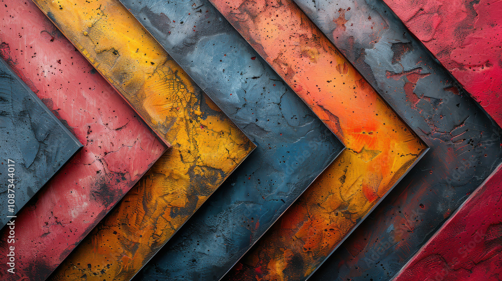 Poster a series of colorful squares, with each square having a different color. the squares are arranged in