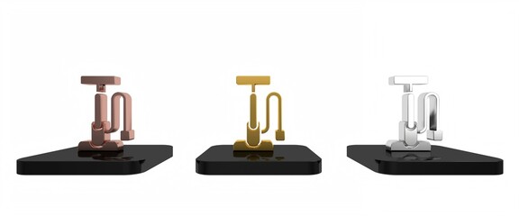 Colorful Bicycle air pump icon isolated on white background. Minimalism concept. 3D render illustration