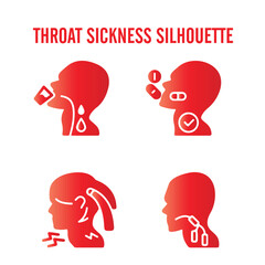 throat sickness logo design template