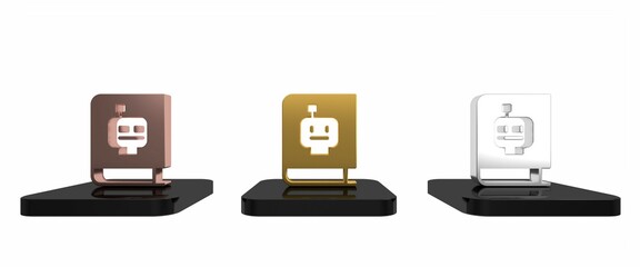 Colorful User manual icon isolated on white background. User guide book. Instruction sign. Read before use. Minimalism concept. 3D render illustration