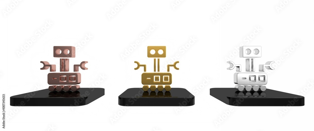 Poster colorful robot icon isolated on white background. artificial intelligence, machine learning, cloud c