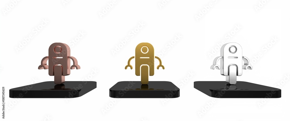 Aufkleber colorful robot icon isolated on white background. artificial intelligence, machine learning, cloud c