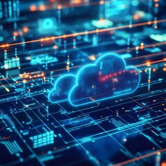 Cloud computing innovations digital landscape infographic technology environment high-tech viewpoint future concepts for data storage