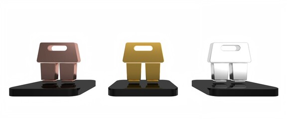 Colorful Coffee cup to go icon isolated on white background. Minimalism concept. 3D render illustration