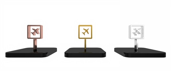 Colorful Airport icon isolated on white background. Minimalism concept. 3D render illustration