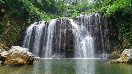 Air terjun adalah fitur alami di mana air mengalir di atas tetesan vertikal atau serangkaian tetesan