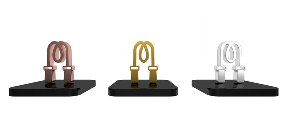 Colorful Jump rope icon isolated on white background. Skipping rope. Sport equipment. Minimalism concept. 3D render illustration