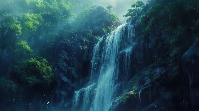 Air terjun adalah fitur alami di mana air mengalir di atas tetesan vertikal atau serangkaian tetesan