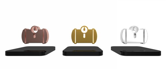 Colorful Gas tank for vehicle icon isolated on white background. Gas tanks are installed in a car. Minimalism concept. 3D render illustration