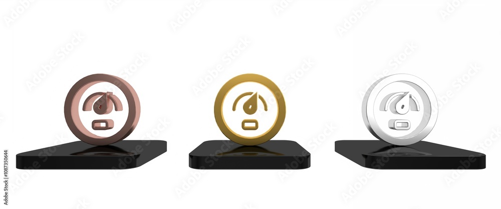 Poster colorful digital speed meter concept icon isolated on white background. global network high speed co
