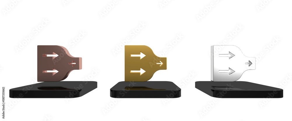 Poster colorful arrow icon isolated on white background. direction arrowhead symbol. navigation pointer sig