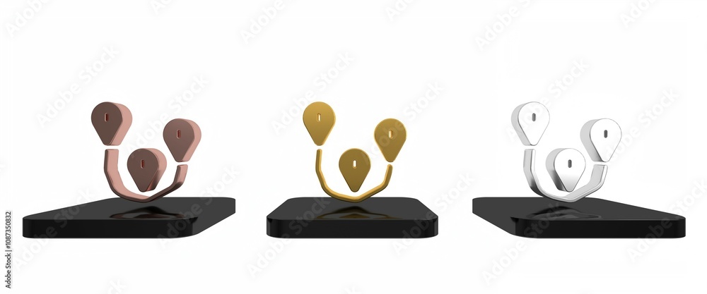 Poster colorful route location icon isolated on white background. map pointer sign. concept of path or road