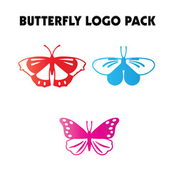 abstract butterfly logo pack design