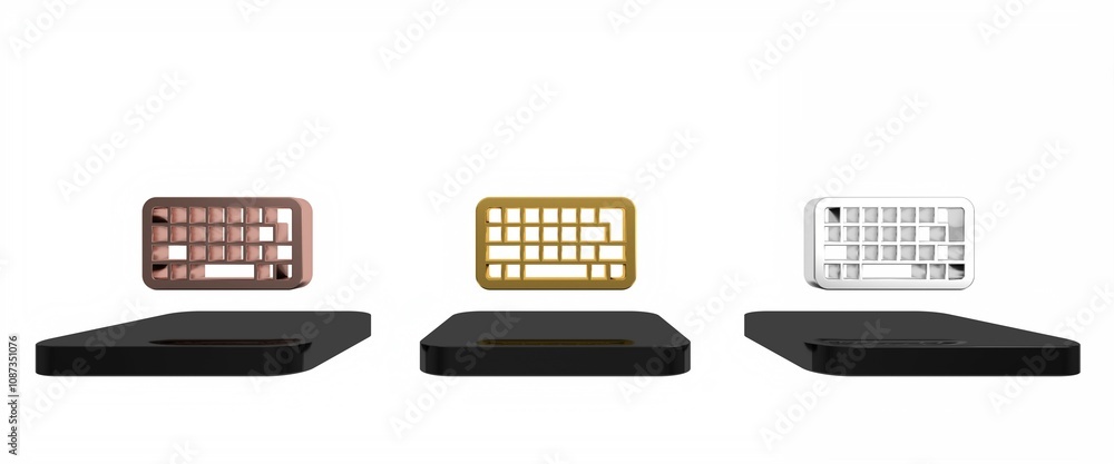 Poster colorful computer keyboard icon isolated on white background. pc component sign. minimalism concept.