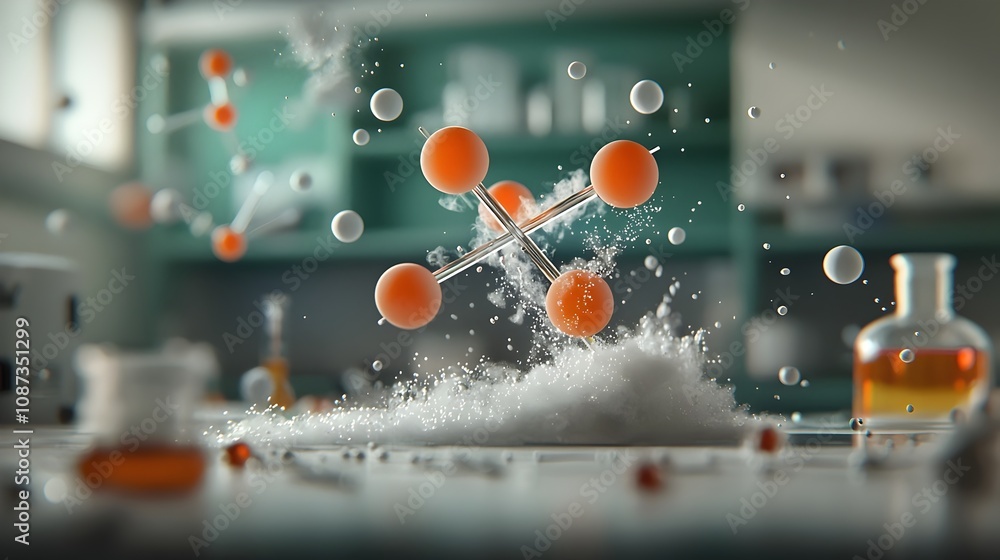 Poster mesmerizing molecular masterclass a visually stunning of intricate atomic arrangements captivating c