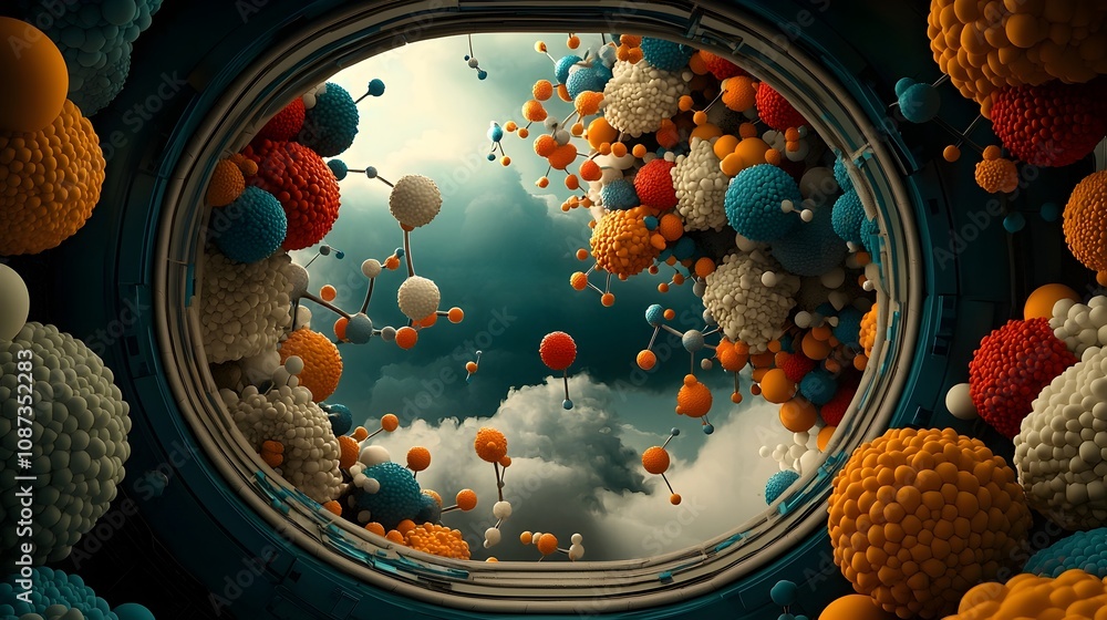 Poster molecular masterpiece a captivating and representation of the fundamental building blocks of life sh