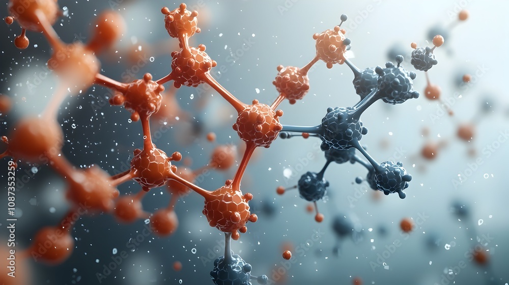 Poster captivating molecular dance a cinematic macro view of a complex organic structure revealing intricat
