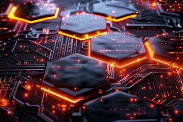 Circuit Board Glows with Data Transferring Dynamically through Connections