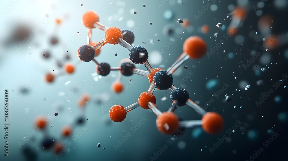 Poster mesmerizing molecular symphony a captivating interplay of intricate dynamic subatomic structures and