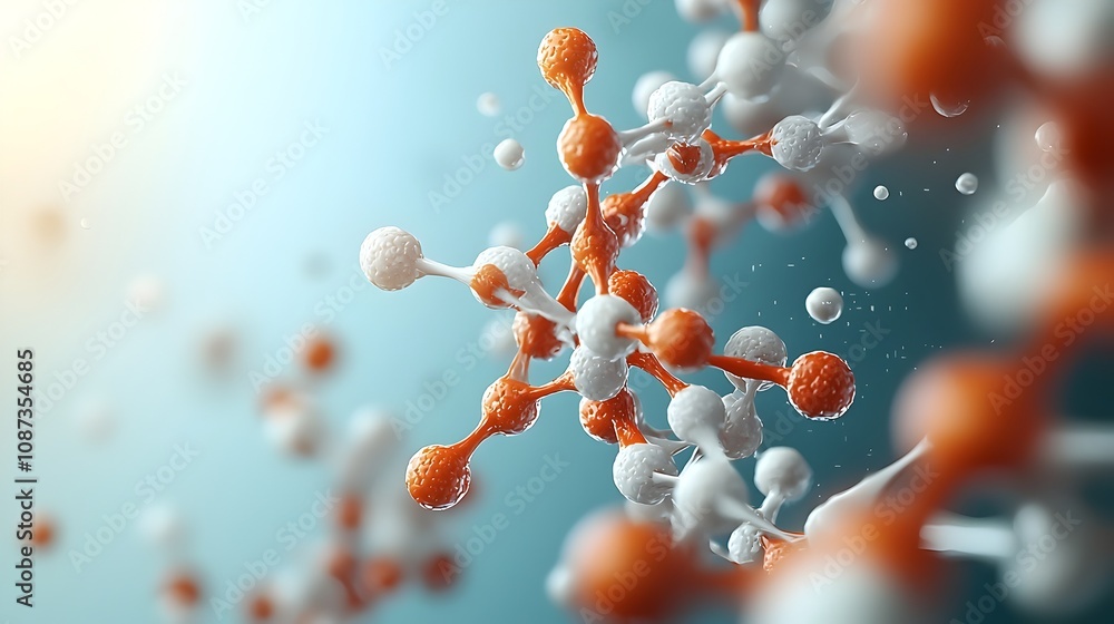 Poster captivating visualization of the intricate lattice and dynamic interplay of molecular building block