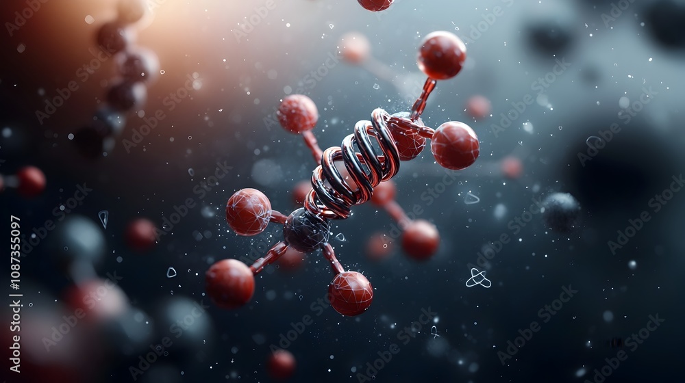 Aufkleber mesmerizing molecular geometry vibrant and abstract depiction of the intricate spiraling molecular s