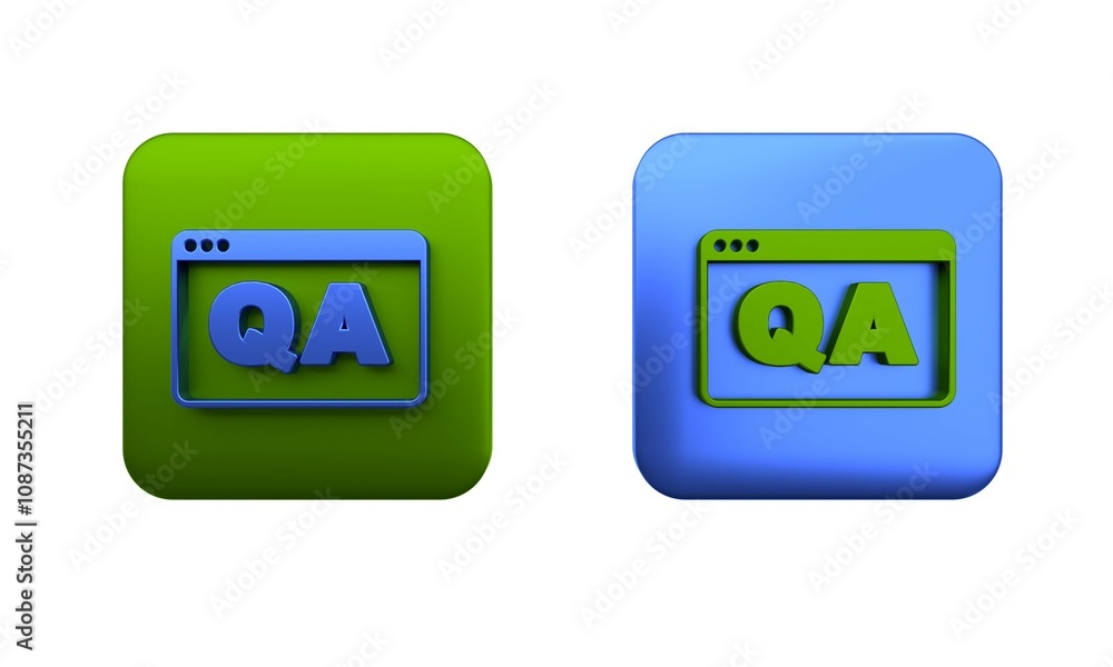 Poster colorful speech bubbles with question and answer icon isolated on white background. q and a symbol. 