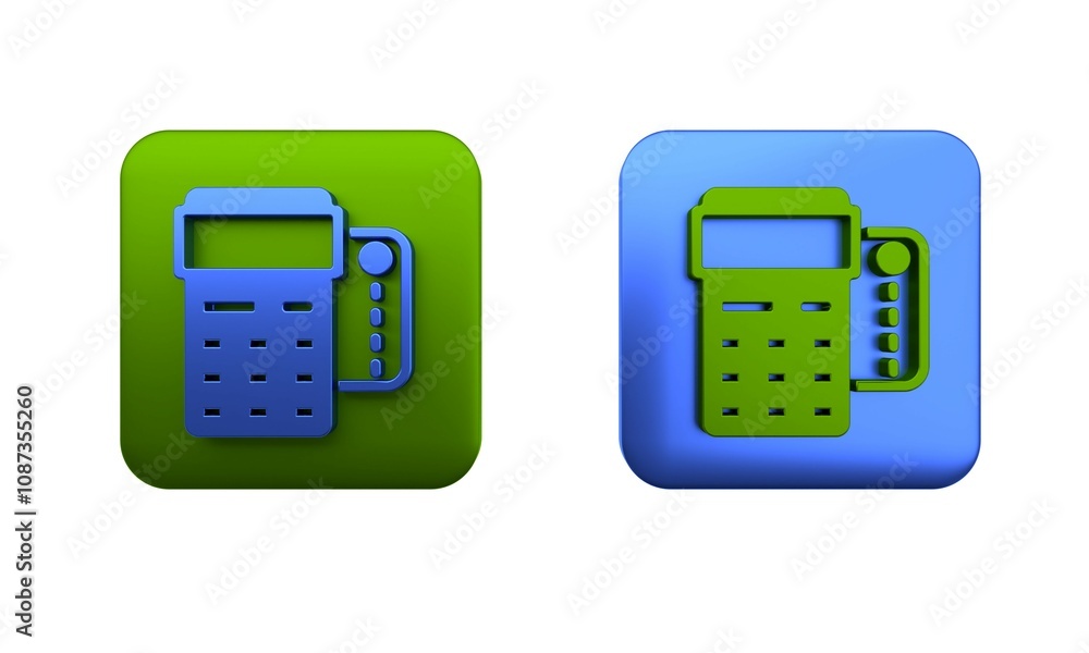 Poster colorful pos terminal with inserted credit card and printed reciept icon isolated on white backgroun