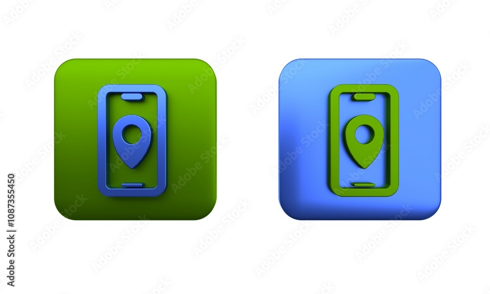Poster colorful infographic of city map navigation icon isolated on white background. mobile app interface 