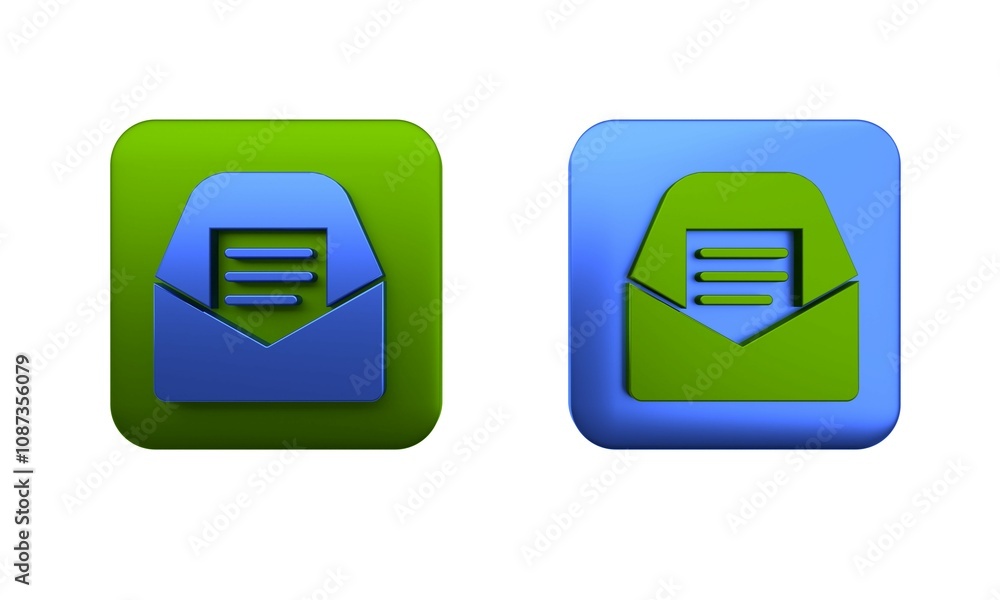 Poster colorful mail and e-mail icon isolated on white background. envelope symbol e-mail. email message si