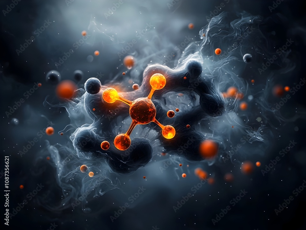 Poster molecular captivating journey through the hidden wonders of the subatomic realm intricate molecular 
