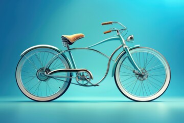 Classic Bicycle Stands Out Against a Vibrant Blue Backdrop Beautifully