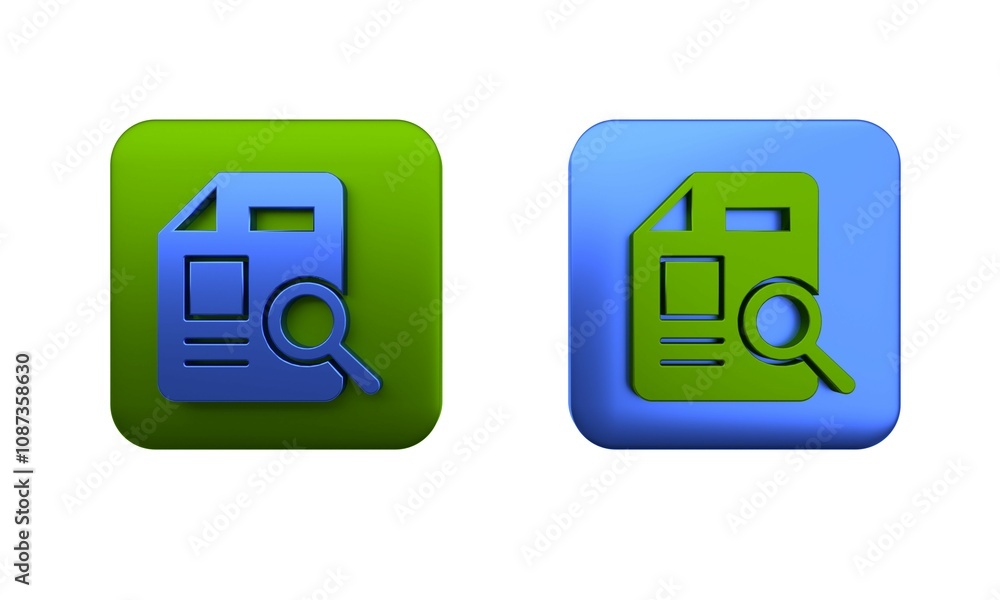 Poster colorful document with graph chart icon isolated on white background. report text file icon. account