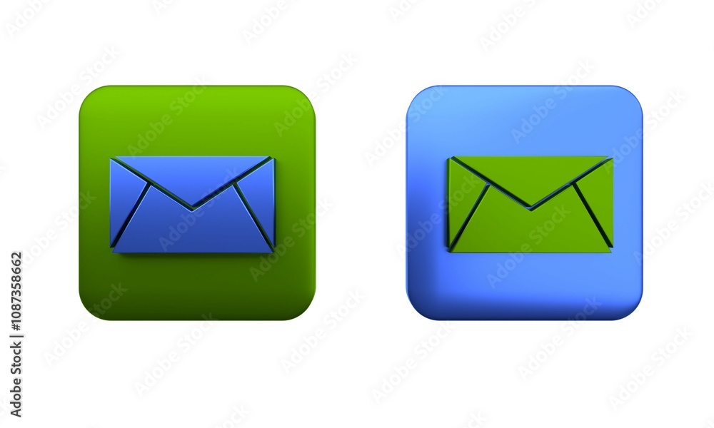 Poster colorful mail and e-mail icon isolated on white background. envelope symbol e-mail. email message si
