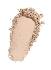 Set swatch texture of brown and beige loose powder for face makeup on an isolated white background....