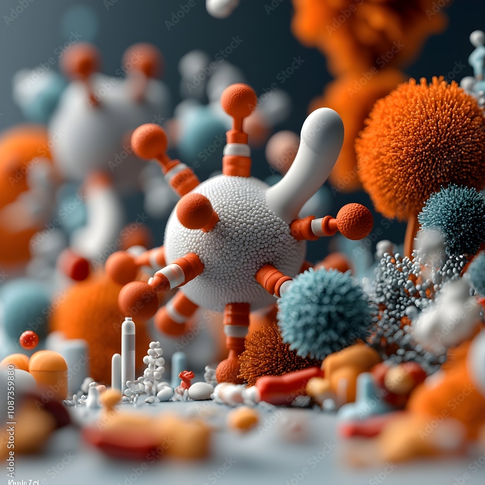 Poster a macro photograph showcasing the intricate texture and details of a 3d rendered model or sculpture 