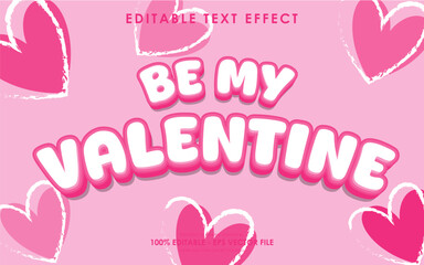 Editable Be My Valentine Text Effect with a Valentine's themed background