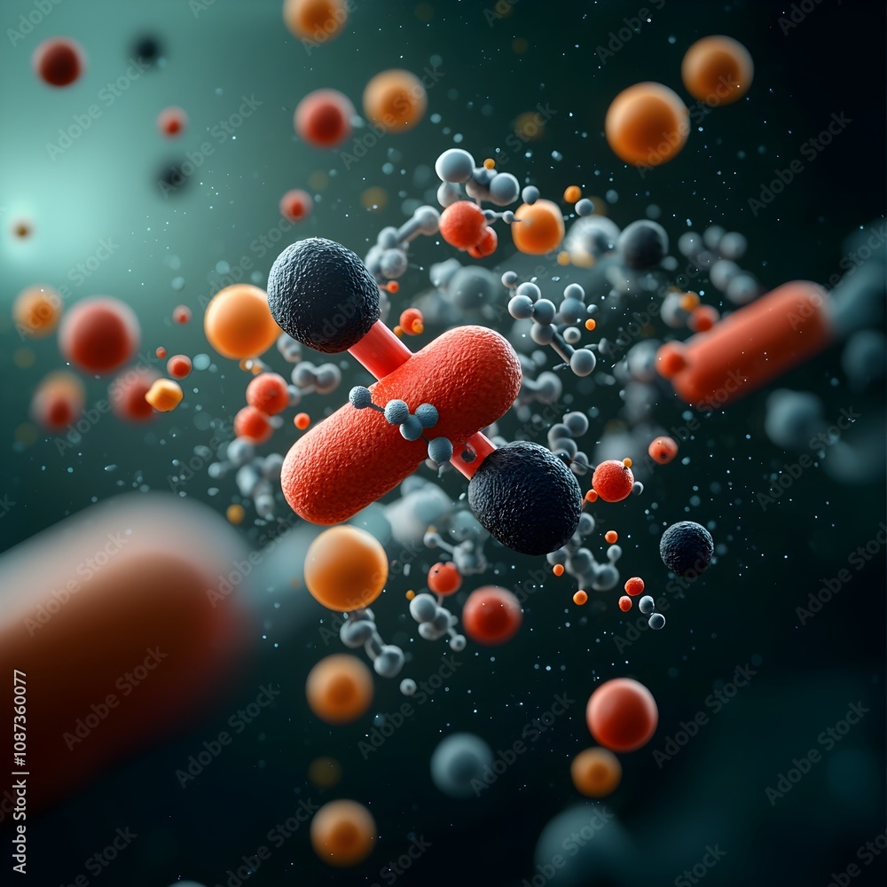 Poster this image showcases a highly detailed and 3d rendering of the insulin molecule highlighting its com