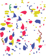 3D Party Confetti Set Isolated on White. Festive Template in colorful colors for party illustration, surprise, celebrate, gift, birthday invitation. 3D Web Vector Illustrations.