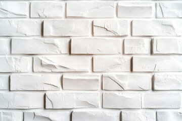 White textured brick wall with clean and modern appearance, perfect for interior design and decoration. This versatile background adds touch of elegance to any space