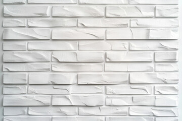 Obraz premium White textured brick background with modern design, perfect for interior decor and photography. This versatile wall adds clean and stylish touch to any space
