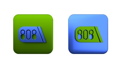 Colorful Drum machine music producer equipment icon isolated on white background. Square button. 3D render illustration